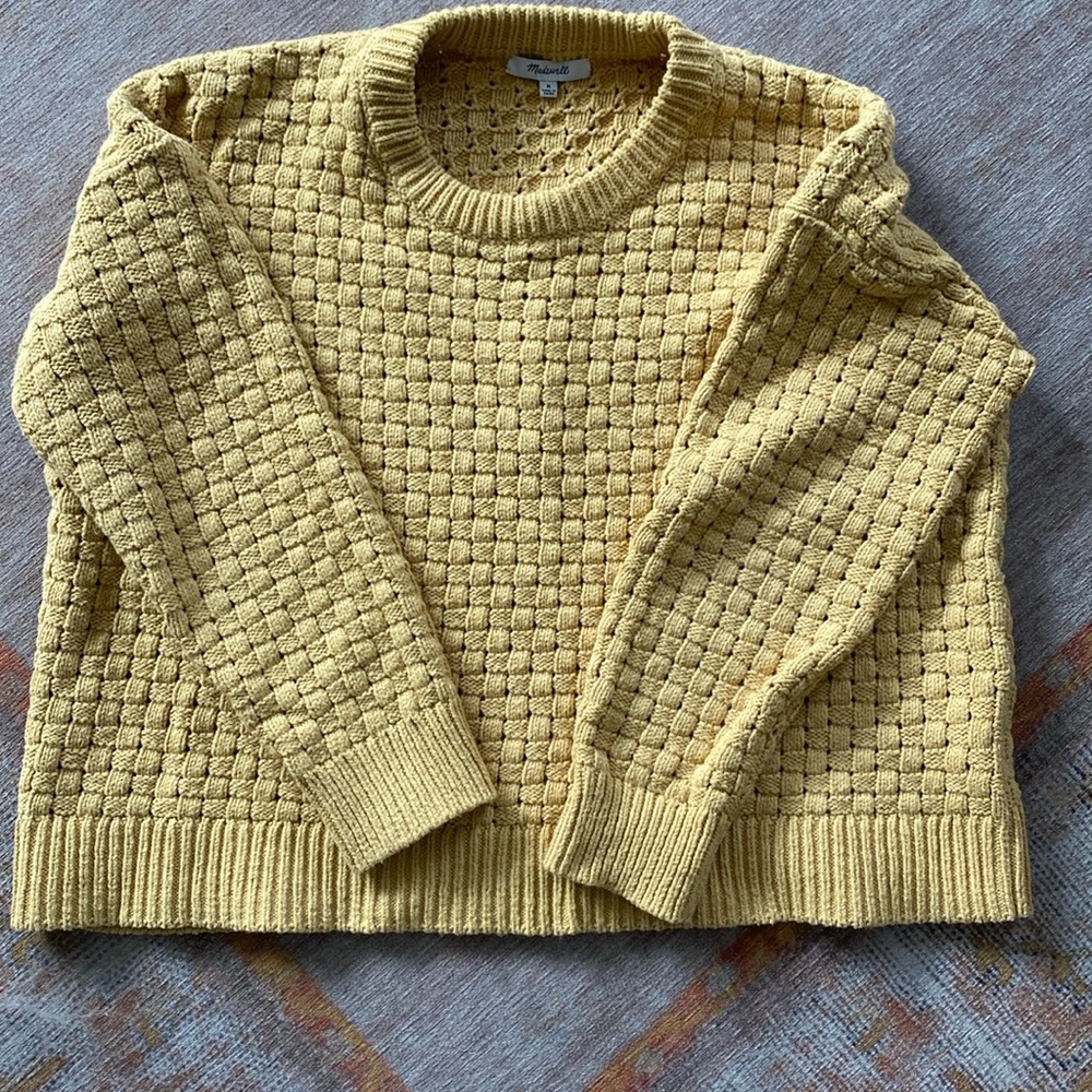 Madewell basketweave-stitch sweater size medium